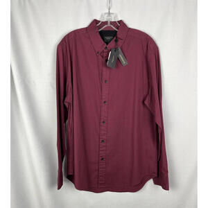 Rag & Bone Slim Fit 2 Button-Up Shirt Burgundy Size L